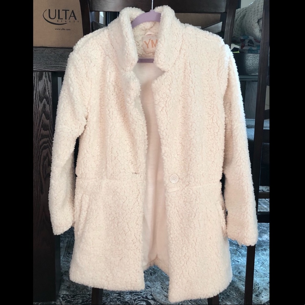 YMI Cream Sherpa Coat
